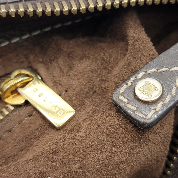 VTG Céline East/West Shoulder Bag in Stitched Brown Leather w/COA - Picture 8 of 16